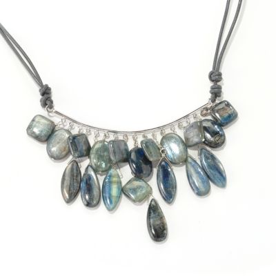 128-817 - Gem Treasures Sterling Silver 18'' Multi Color Quartz Nugget Bead Necklace