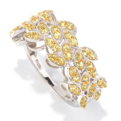 SS YELLOW SAPPHIRE RING W/ YELLOW PLATING