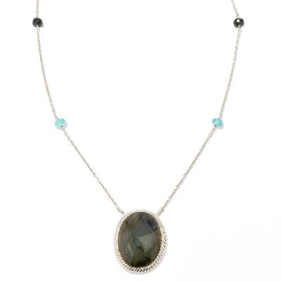 SS 18" GEM STATION CHAIN WITH LABRADORITE