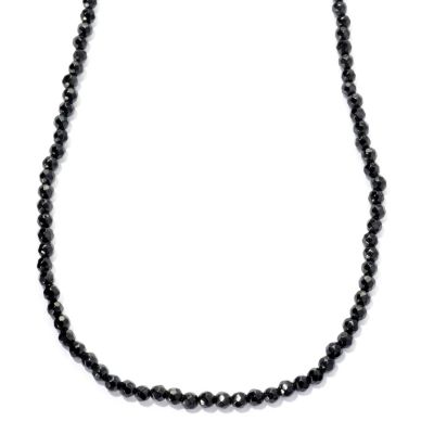 SS BLACK SPINEL BEAD NECK WITH LOBSTER CLASP