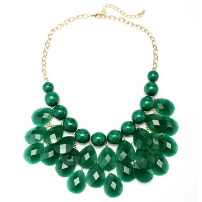 18" + 3" EXT BEAD AND PEAR DROP DRAPED HUDSON NECKLACE