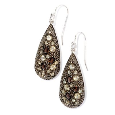 128-899 - Gem Insider Sterling Silver 2.27ctw Smoky & Champagne Quartz Teardrop Earrings