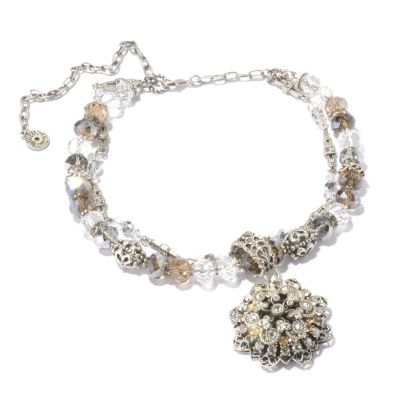 SNOWFLAKE CRYSTAL BEAD NECKLACE
