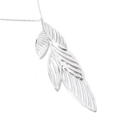 SS 28" OASIS LARGE APPLIQUE LEAF NECKLACE