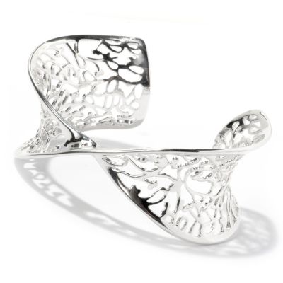 SS LATTICE FLOURISH CUFF BRACELET
