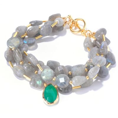 EG - SS/18KGP BRAC MULTI STRAND LABRADORITE