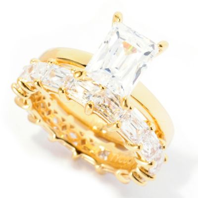 TYCO SS/CHOICE SET RECTANGLE SOLITAIRE AND ETERNITY RINGS