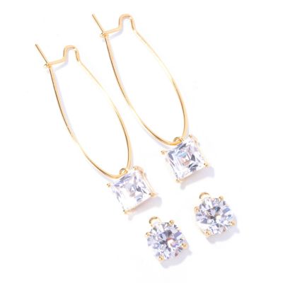 TYCO SS/CHOICE INTERCHANGABLE SHAPE DROP EARRINGS SET OF TWO