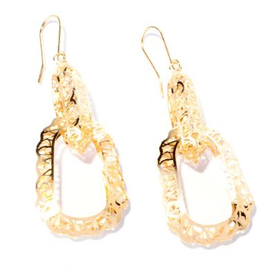 14K RICAMI DANGLING HOOP EARRINGS