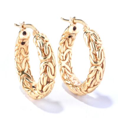 129-063 - Italian Designs with Stefano 14K "Oro Vita" Electroform Byzantine Earrings 