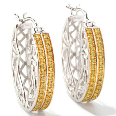 Diamond Treasures Sterling Silver .50ct Fancy Color Diamond earring