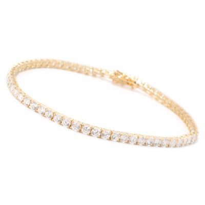129-085 - Brilliante&reg; 14K Gold Essentials&trade; Simulated Diamond Tennis Bracelet
