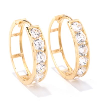 BG 14K ROUND CUT HOOP EARRINGS (3/4")