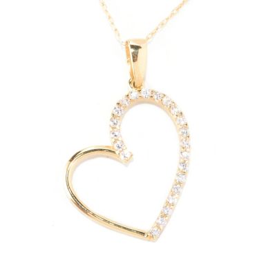 BG 14K ROUND CUT HEART PENDANT