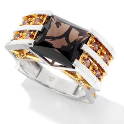 129-203 - Men's en Vogue II 8.62ctw Smoky Quartz & Multi Gemstone Ring