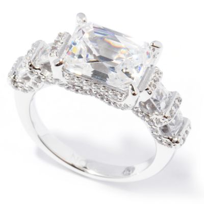 TYCO SS/PLAT EAST WEST RECTANGLE AND ROUND FANCY SIDE GALLERY RING