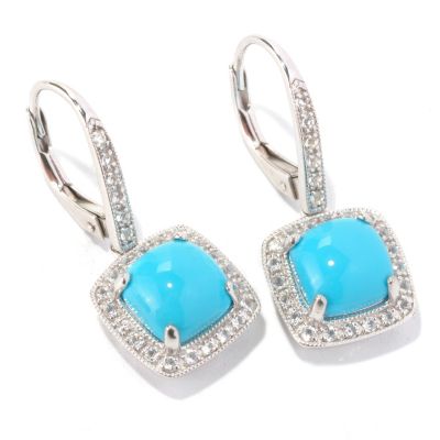 SS 8 MM SLEEPING BEAUTY CUSHION EARRINGS