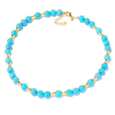 129-219 - Portofino Gold Embraced&trade; 19'' Turquoise Bead & Fancy Station Necklace 