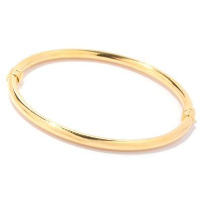 SS/18KGP BRAC HIGH POLISHED HINGED BANGLE