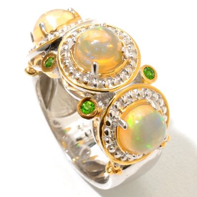 129-235 - Gems en Vogue II Ethiopian Opal & Chrome Diopside Polished Ring 