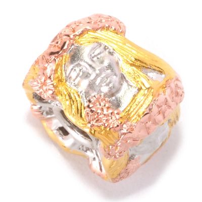 129-257 - Gems en Vogue II Tri-color Sculpted Portrait Slide-on Charm 