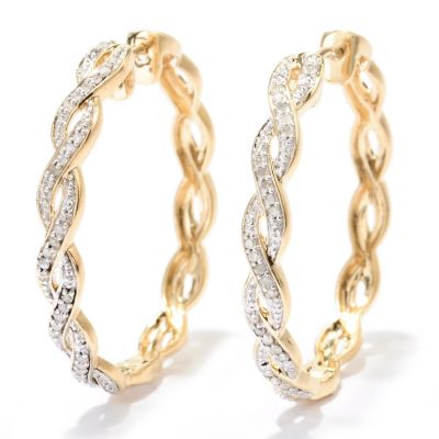 129-279 - Southport Diamonds 0.25ctw Diamond Twisted Hoop Earrings 