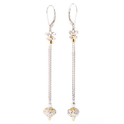 SS/PALL EAR WHEAT CHAIN & WHT SAPH DROP w/ TWIST-OFF BOTTOM