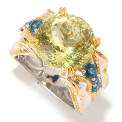 129-285 - Gems en Vogue II 250-Facet Ouro Verde & Multi Gemstone Ring