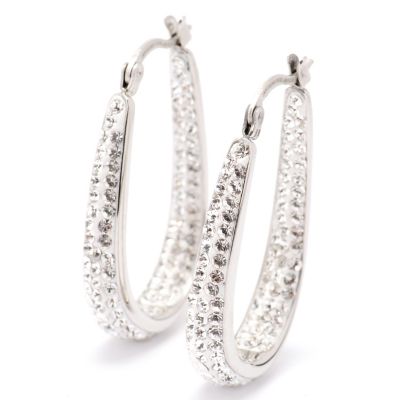 129-288 - Aurora Glitz Swarovski&reg; Crystal Inside-Out Hoop Earrings
