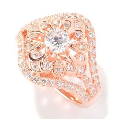 129-303 - Chad Allison&trade; for Brilliante&reg; Gold Embraced&trade; 1.47 DEW Round Cut Flower Ring