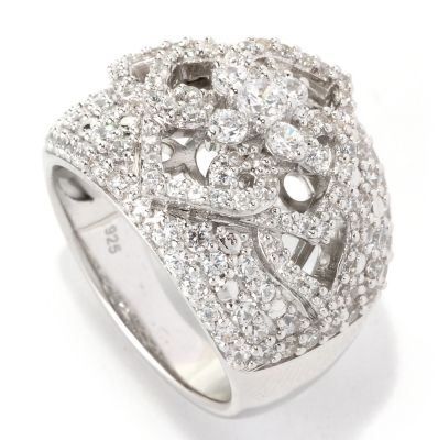 129-304 - Chad Allison&trade; for Brilliante&reg; Platinum Embraced&trade; 1.88 DEW Cut-out Flower Ring