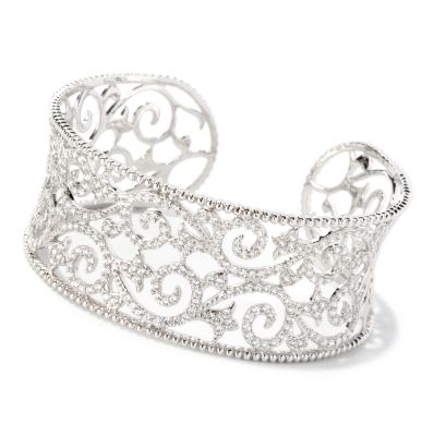 129-311 - Chad Allison&trade; for Brilliante&reg; Platinum Embraced&trade; 7” 4.17 DEW Wide Cuff Bracelet