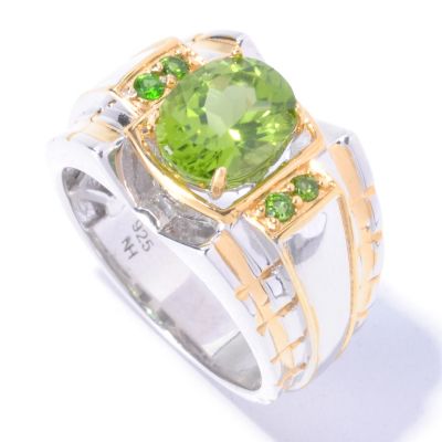 MEN'S - SS/PALL RING PERIDOT & CHROME DIOPSIDE