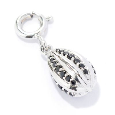 129-376 - NYC II Black Spinel Pear Shaped Drop Charm 