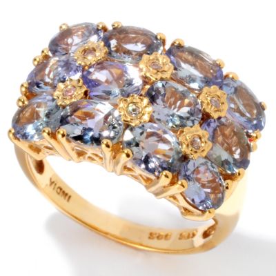 129-411 - NYC II 3.63ctw Bondi Blue Tanzanite & White Zircon Band Ring 