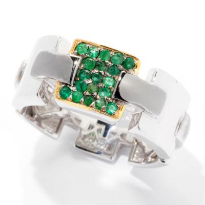 MEN'S - SS/PALL RING PAVE GEMSTONE ETERNITY BAND