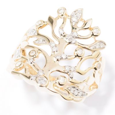 14K YG TREE DIAMOND RING