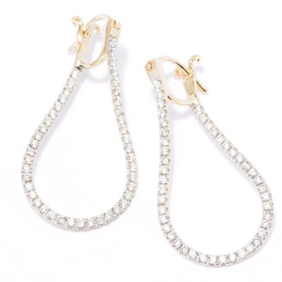 129-458 - Beverly Hills Elegance 14K Gold 1.25'' 0.85ctw Diamond Twisted Hoop Earrings