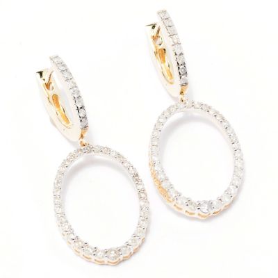 14K YG OVAL DROP EARRING