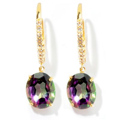 129-480 - NYC II 1'' 6.46ctw Mystic Topaz & White Topaz Drop Earrings