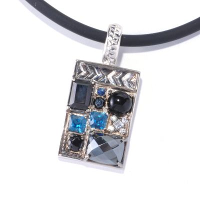 129-485 - Men's en Vogue II 5.97ctw Multi Gemstone ''Manhattan'' Pendant w/ Cord 