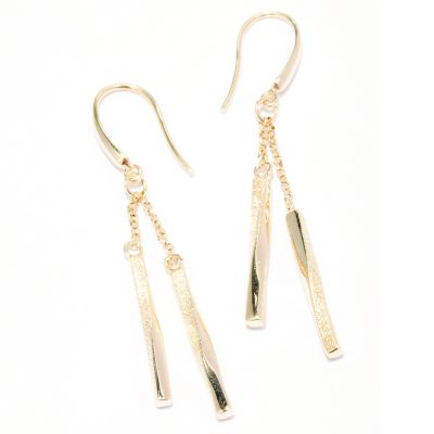 129-502 - Charles Garnier Gold Embraced&trade; Electroform Twisted Bar Dangle Earrings