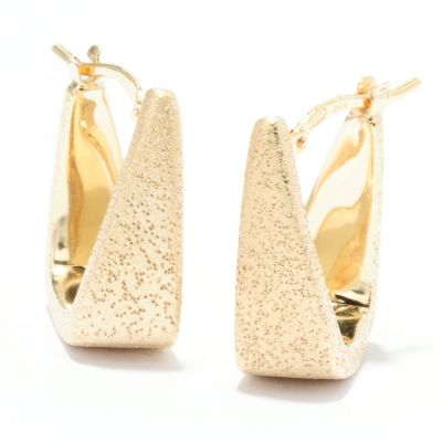 129-503 - Charles Garnier Gold Embraced&trade; Electroform Diamantini Square Earrings 