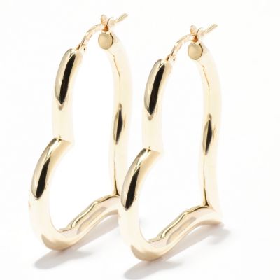 SS EAR HIGH POLISHED HEART HOOP