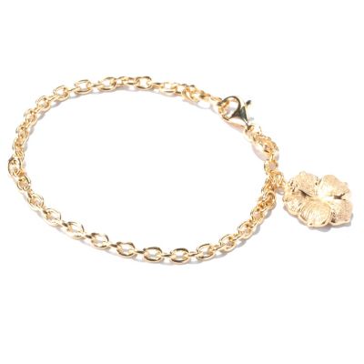 SS BRAC 8" ROLO LINK w. LOTUS FLOWER DANGLE