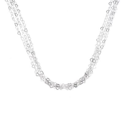 SS/P NECK THREE-STRAND HEART LINK - 20"