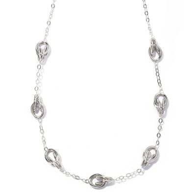 SS/P NECK HIGH POLISH TWISTED STATION w/ OVAL LINK CHAIN