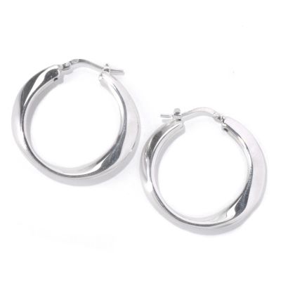 129-536 - Palatino&trade; Platinum Embraced&trade; High Polished Twisted Hoop Earrings 