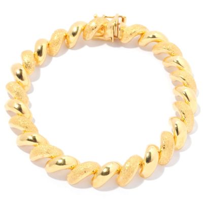 129-539 - Portofino Gold Embraced&trade; 8'' Alternating Texture ''San Marco'' Bracelet 