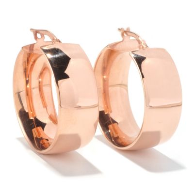 129-540 - Portofino Gold Embraced&trade; High-Polished Wedding Band Hoop Earrings 